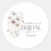 ミニマリストワイルドフラワーブライダルシャワー ラウンドシール (正面)