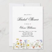 ミニマリストワイルドフラワーブライダルシャワー 招待状 (正面)