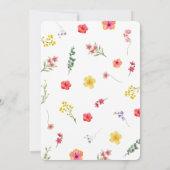ミニマリストワイルドフラワー春ボ結婚タニカル 招待状 (裏面)