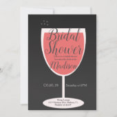 ミニマリストワインテイスティングコーラルガラスブライダルシャワー 招待状 (正面)