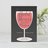 ミニマリストワインテイスティングコーラルガラスブライダルシャワー 招待状 (スタンド正面)