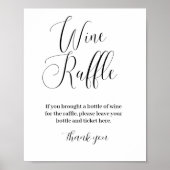 ミニマリストワインラッフルブライダルシャワーゲームサイン ポスター (正面)
