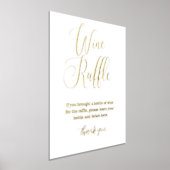 ミニマリストワインラッフルブライダルシャワーゲームサイン 箔ポスター (レイダウン)