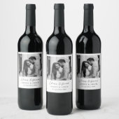 ミニマリストワイン結婚式の引き出物写真 ワインラベル (ボトル)