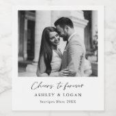 ミニマリストワイン結婚式の引き出物写真 ワインラベル (シングルラベル)