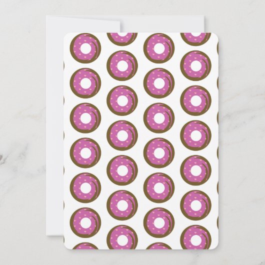 ミニマリストヴァレンティヌデイチョコレートドーナツ誕生日 招待状 (裏面)