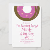 ミニマリストヴァレンティヌデイチョコレートドーナツ誕生日 招待状 (正面)