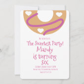 ミニマリストヴァレンティーンズデイドーナツハート誕生日 招待状 (正面)