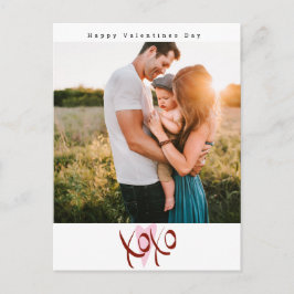 ミニマリストヴァレンティーンズデイレタリングピンクハート ポストカード