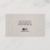 ミニマリストヴィンテージカメラクラシーリネン写真 名刺 (裏面)