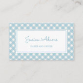 ミニマリストヴィンテージブルーパステルプレイドパターン 名刺 (正面)