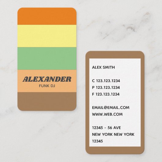 ミニマリストヴィンテージDJ名刺 名刺 (正面/裏面)