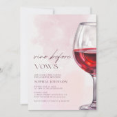 ミニマリストヴィーノウィーブーズブライダルシャワーワイン 招待状 (正面)