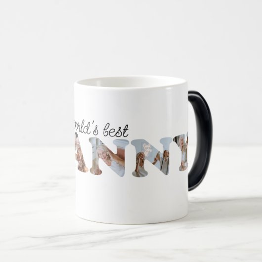 ミニマリスト世界の最高のグラニーフォトコラージュ モーフィングマグカップ (正面右)