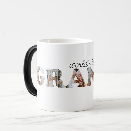 ミニマリスト世界の最高のグラニーフォトコラージュ モーフィングマグカップ (正面左)