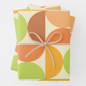 ミニマリスト中世紀半円パターン ラッピングペーパーシート (インサイチュ)