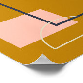 ミニマリスト中世紀幾何モダンマスタード ポスター (角)