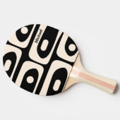 ミニマリスト中世紀黒モダンパーソナライズされた色 卓球ラケット (横)