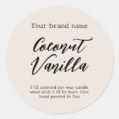 ミニマリスト中性包装キャンドルラベル ラウンドシール (正面)