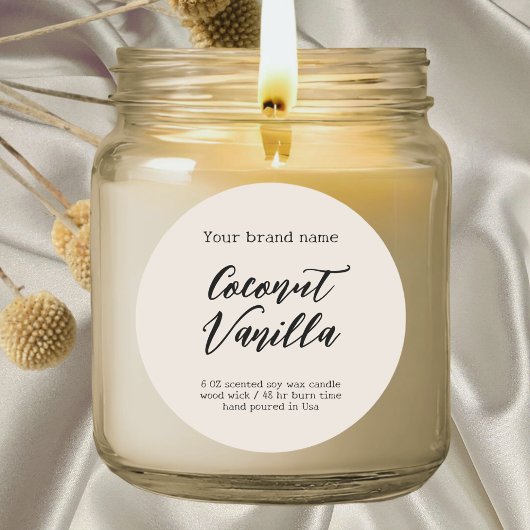 ミニマリスト中性包装キャンドルラベル ラウンドシール