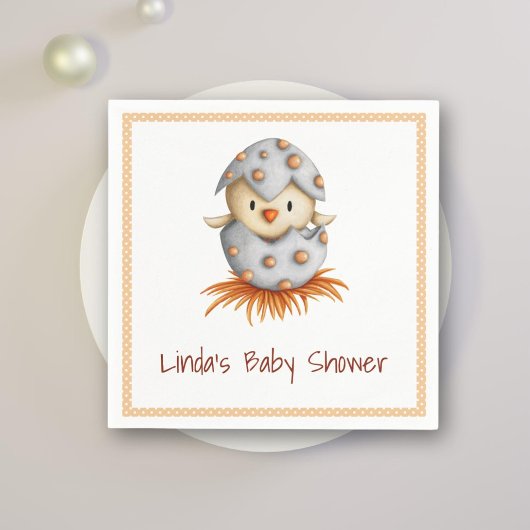 ミニマリスト中立ベビーハッチベビーシャワー スタンダードカクテルナプキン