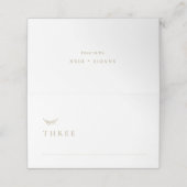 ミニマリスト中立金ゴールド結婚ホワイトのテーブル プレイスカード (外部開封)