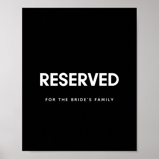 ミニマリスト予約カスタムウェディングサイン ポスター (正面)