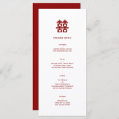 ミニマリスト二重シンプル幸福中国の結婚 メニュー (正面/裏面)