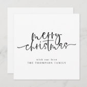 ミニマリスト任意の色メリークリスマスフラットスクエア シーズンカード (正面/裏面)