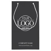 ミニマリスト企業のグレイ会社のロゴ スモールペーパーバッグ (裏面)