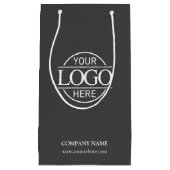 ミニマリスト企業のグレイ会社のロゴ スモールペーパーバッグ (正面)