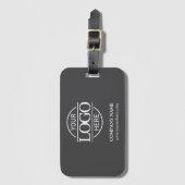ミニマリスト企業のグレイ会社のロゴ ラゲッジタグ (正面縦)
