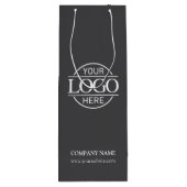 ミニマリスト企業のグレイ会社のロゴ ワインギフトバッグ (裏面)