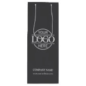 ミニマリスト企業のグレイ会社のロゴ ワインギフトバッグ (正面)