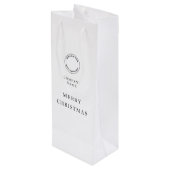 ミニマリスト会社ロゴ名メリークリスマスホワイト ワインギフトバッグ (裏面アングル)