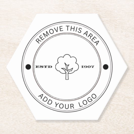 ミニマリスト会社ロゴ紙コースター ペーパーコースター (正面)