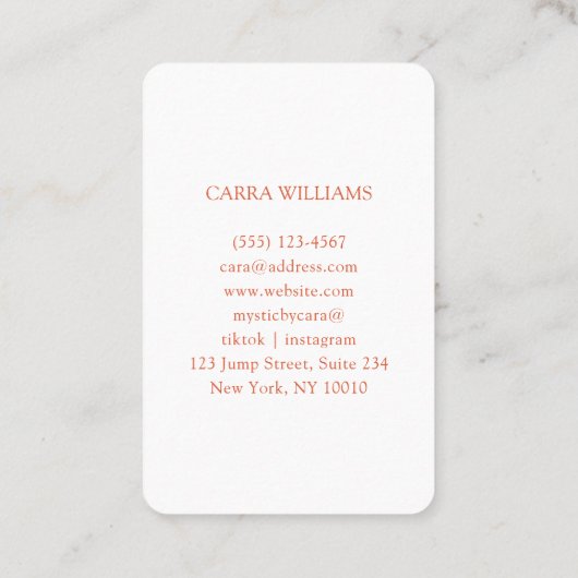 ミニマリスト伝統的中国の、 名刺 (裏面)