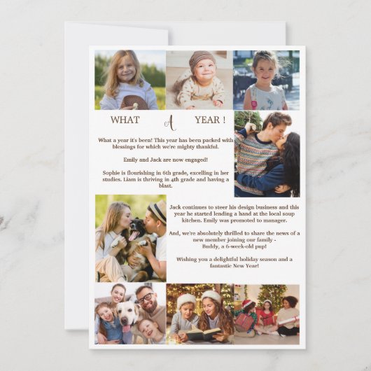 ミニマリスト何A年の写真コラージクリスマス シーズンカード (正面)