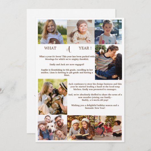 ミニマリスト何A年の写真コラージクリスマス シーズンカード (正面/裏面)