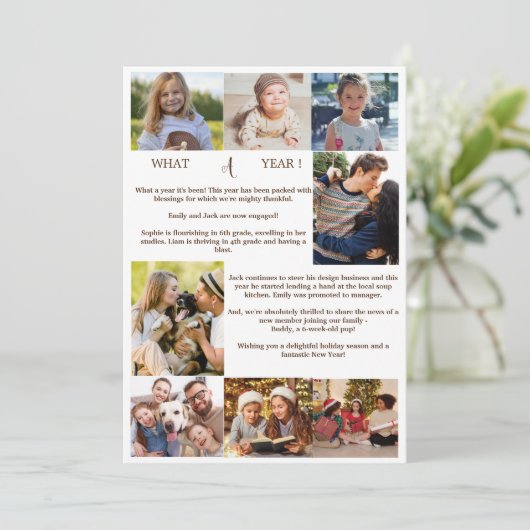 ミニマリスト何A年の写真コラージクリスマス シーズンカード (スタンド正面)