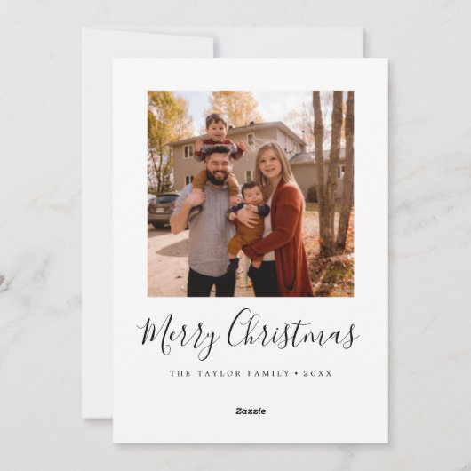 ミニマリスト何A年の写真コラージクリスマス シーズンカード (裏面)