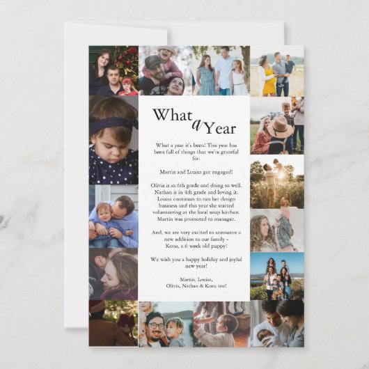 ミニマリスト何A年の写真コラージクリスマス シーズンカード (正面)
