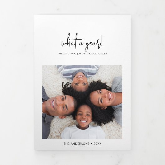 ミニマリスト何A年3つ折ホリデーカード 三つ折り招待状 (カバー)