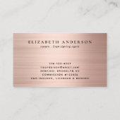 ミニマリスト公証人パブリックバラ金ゴールドブラシ付きメタル 名刺 (裏面)