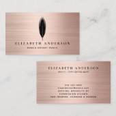 ミニマリスト公証人パブリックバラ金ゴールドブラシ付きメタル 名刺 (正面/裏面)