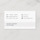 ミニマリスト公証人パブリックQrコードソーシャルメディアのアイコン 名刺 (正面)