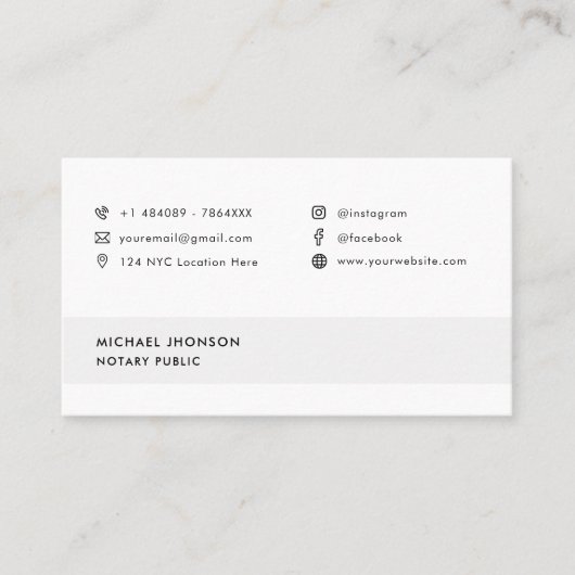 ミニマリスト公証人パブリックQrコードソーシャルメディアのアイコン 名刺 (正面)