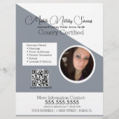 ミニマリスト公証人モバイルサービスフォトQRフライヤーB チラシ (正面)