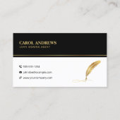 ミニマリスト公証人ローン署名エージェントブラック金ゴールド 名刺 (裏面)