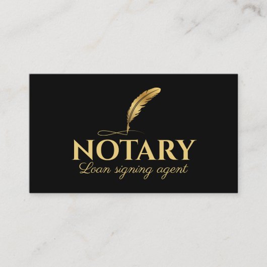 ミニマリスト公証人ローン署名エージェントブラック金ゴールド 名刺 (正面)